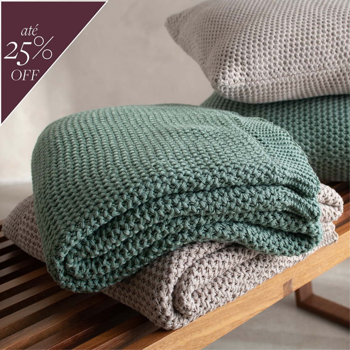 Almofadas, Cestos e Mantas